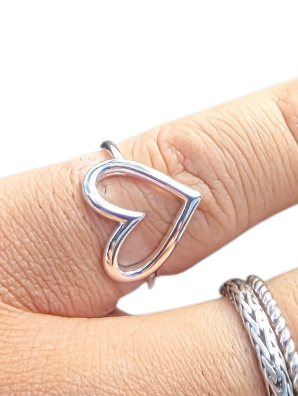New Sterlin Silver Heart Ring Size 8 - Picture 4 of 4